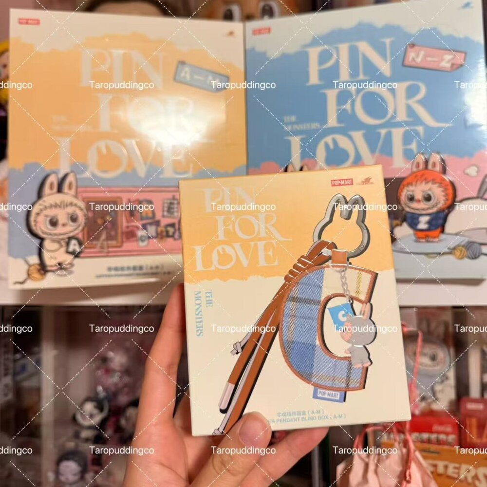 THE MONSTERS Labubu Pin for Love Series- Letter Pendant Blind Box (A-M)